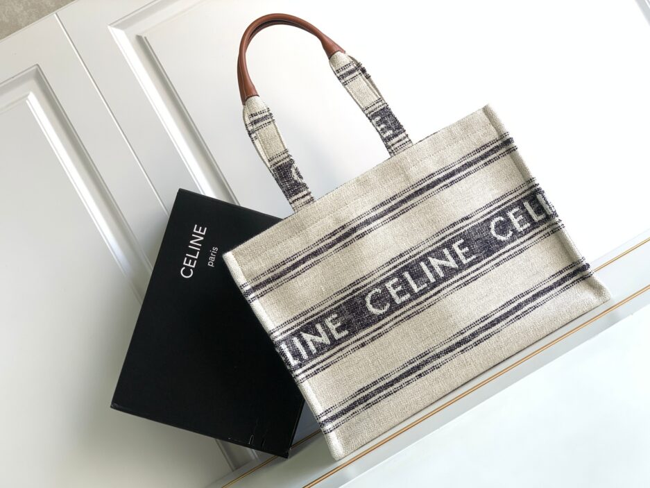 Celine Cabas White & Grey